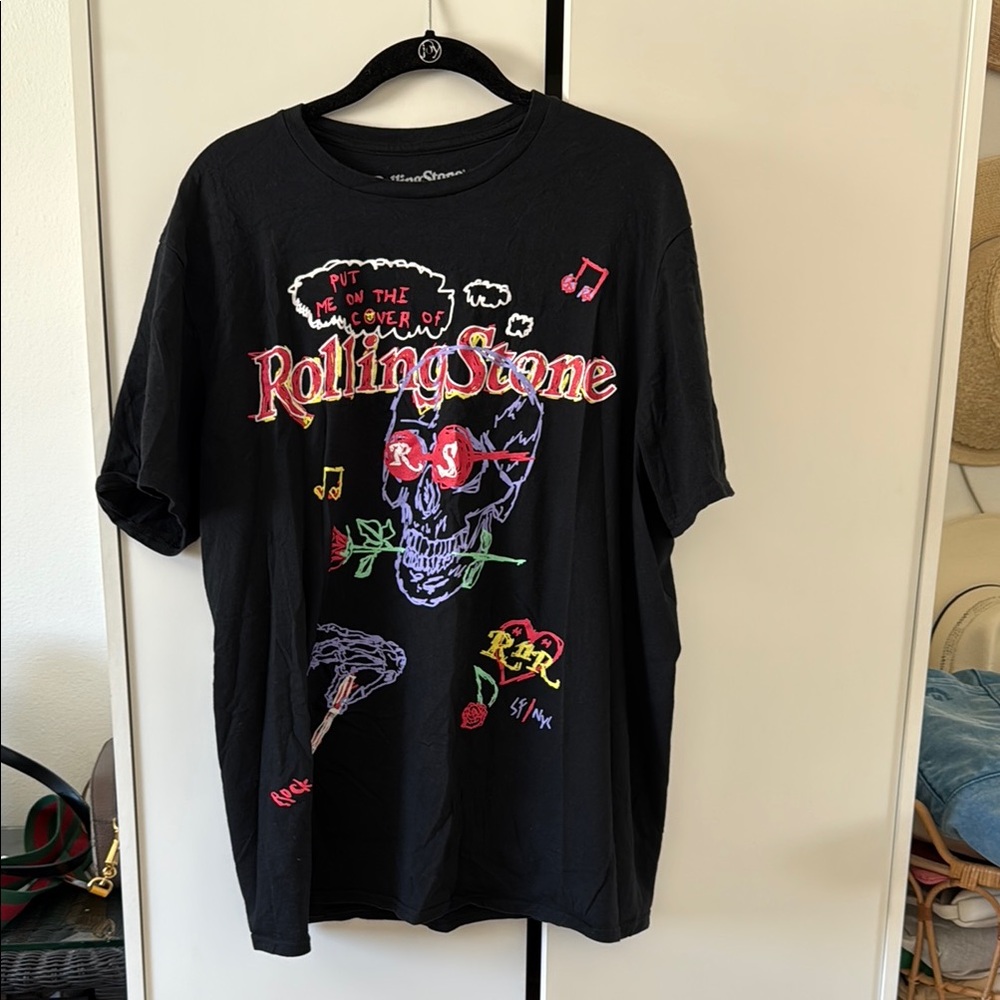 UO / Rolling Stone Black OS Tee - S